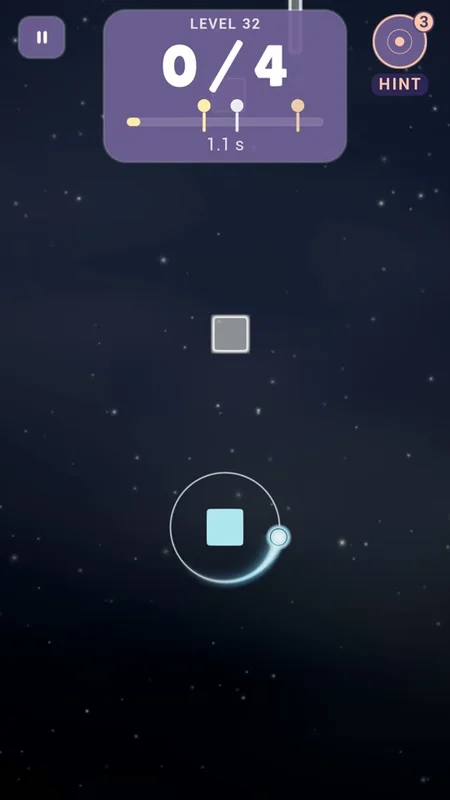 Loop and Hop gameplay with a glowing ball and floating shapes.